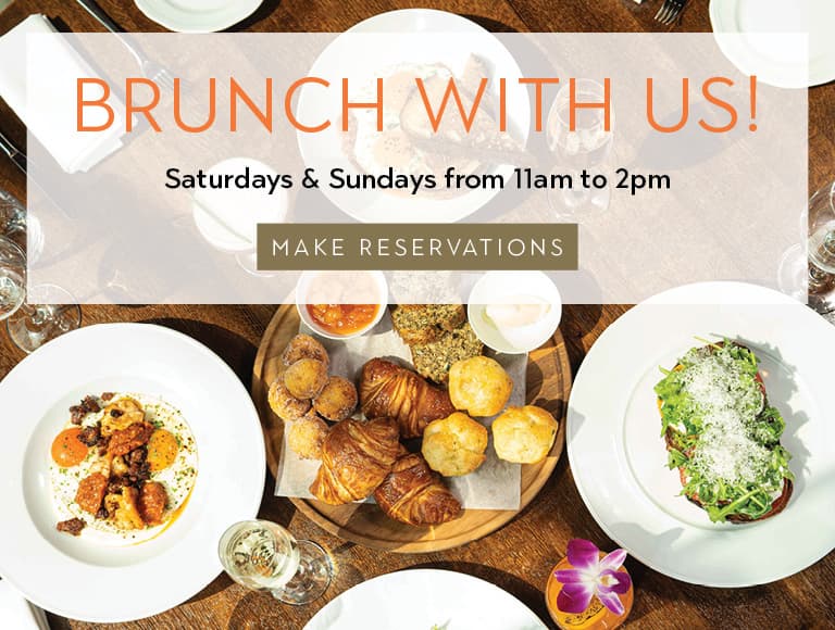 BRUNCH WITH US! Saturdays & Sundays from ll am to 2pm | MAKE RESERVATIONS