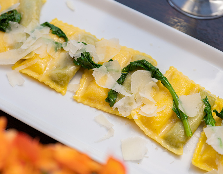 Ravioli Bigusto served at the Lincoln Center's Lincoln Ristorante